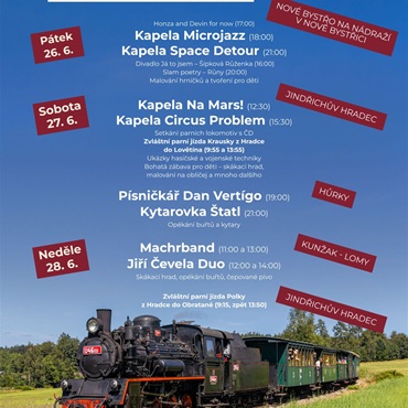 Festival Bystřička na Úzkokolejce 26.–28. června